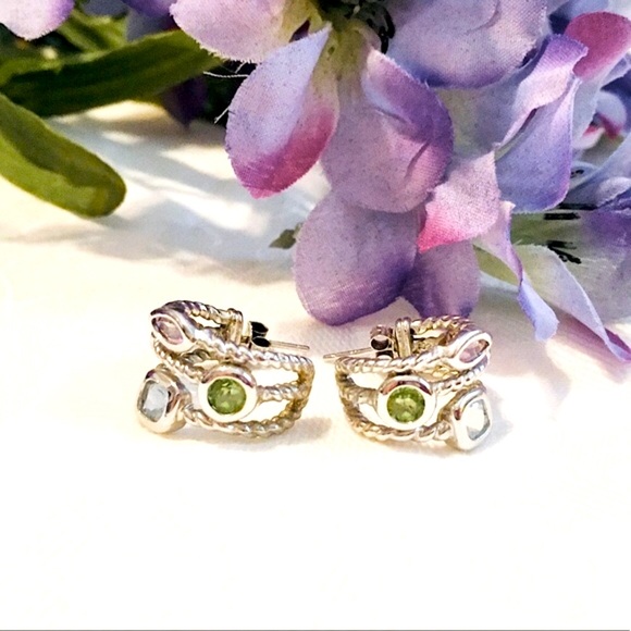 SOLD Sterling Topaz Amethyst Peridot Citrine Ear - Picture 7 of 14